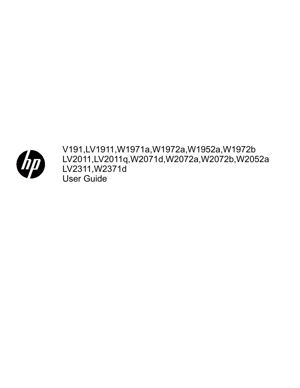 HP LV2311 23-inch LED Backlit LCD Monitor User Manual | 35 pages