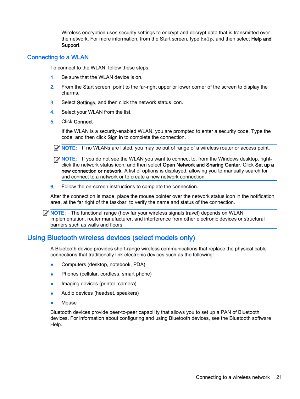 Connecting to a wlan | HP Pavilion 15-p020ca Notebook PC User Manual | Page 33 / 83