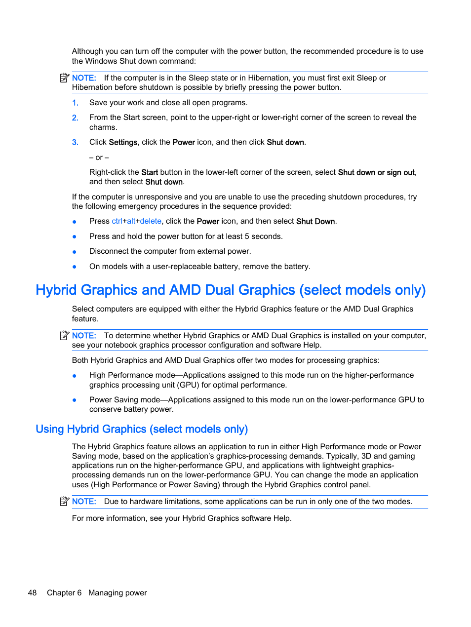 Using hybrid graphics (select models only) | HP Pavilion 15-p020ca Notebook PC User Manual | Page 60 / 83