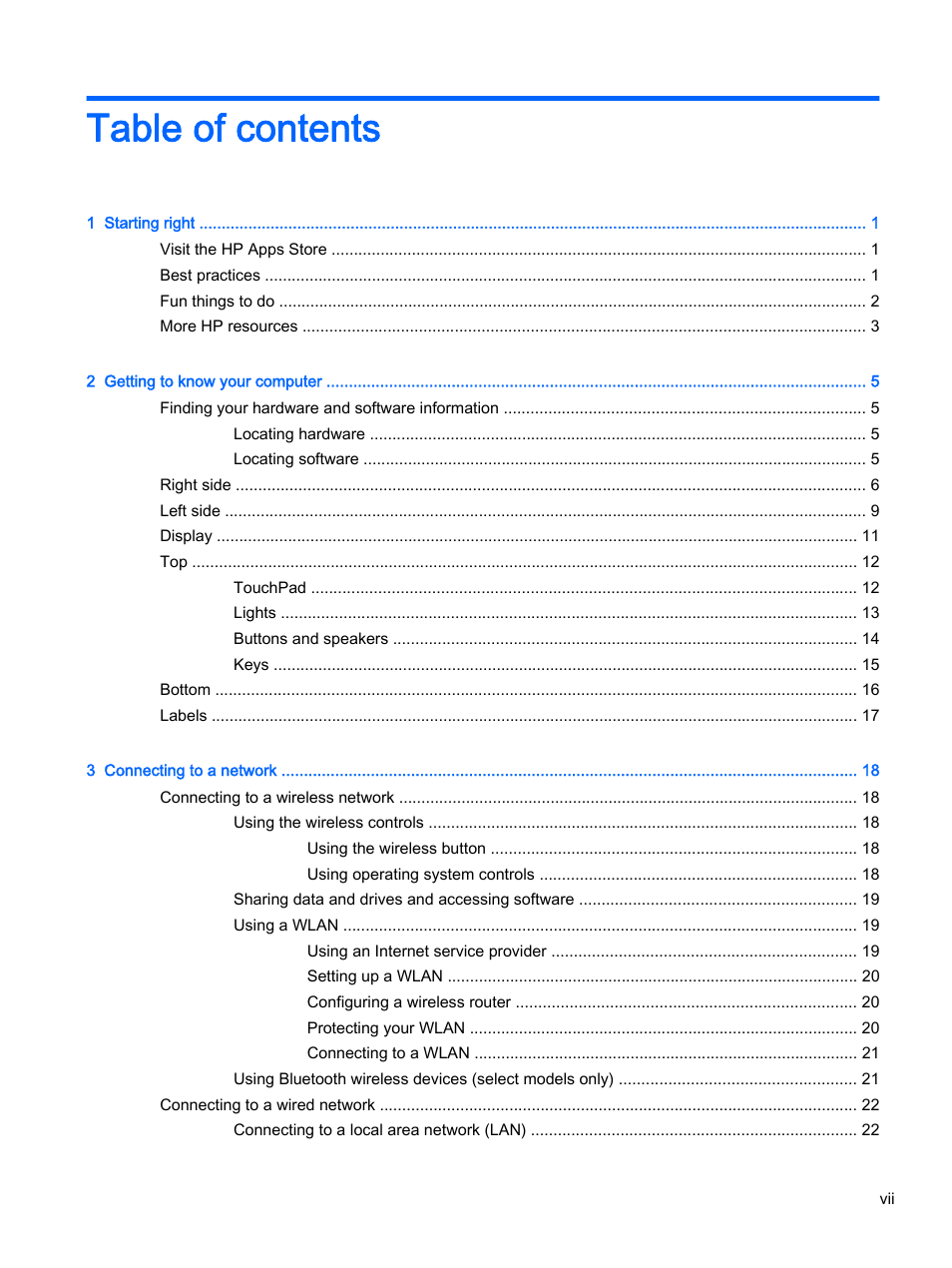 HP Pavilion 15-p020ca Notebook PC User Manual | Page 7 / 83