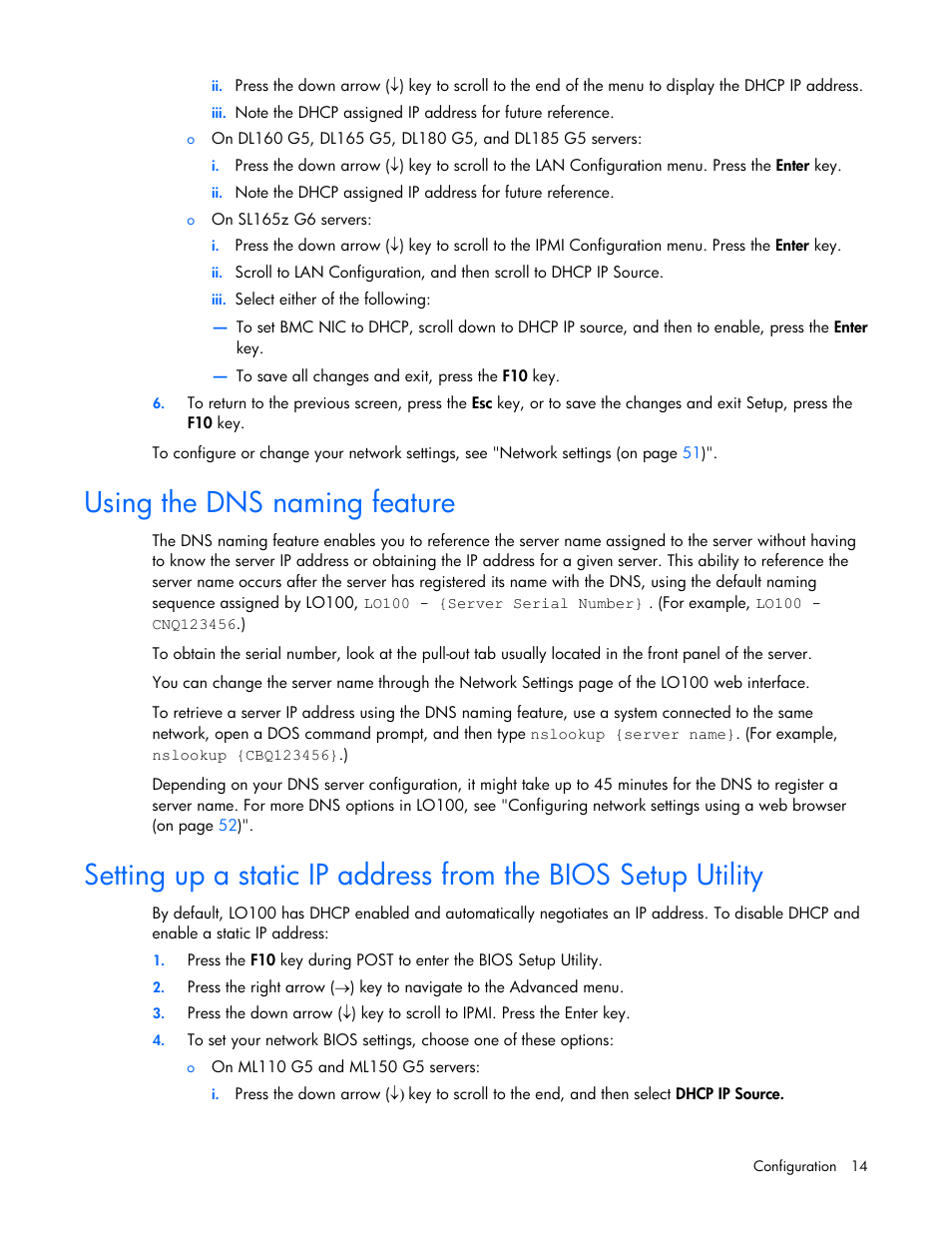 Using the dns naming feature | HP ProLiant DL180 Server User Manual | Page 14 / 69