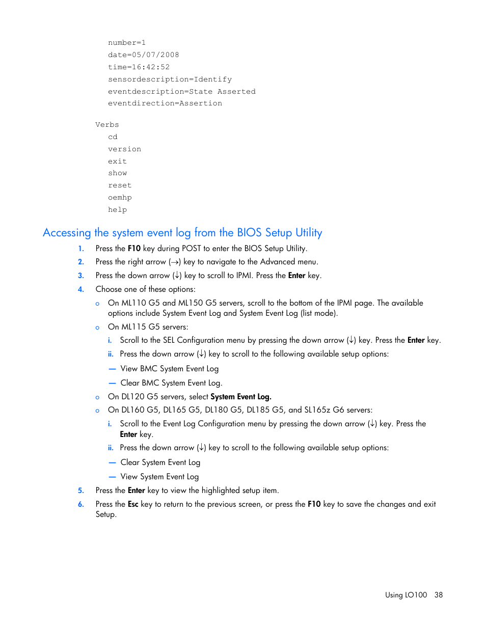 HP ProLiant DL180 Server User Manual | Page 38 / 69