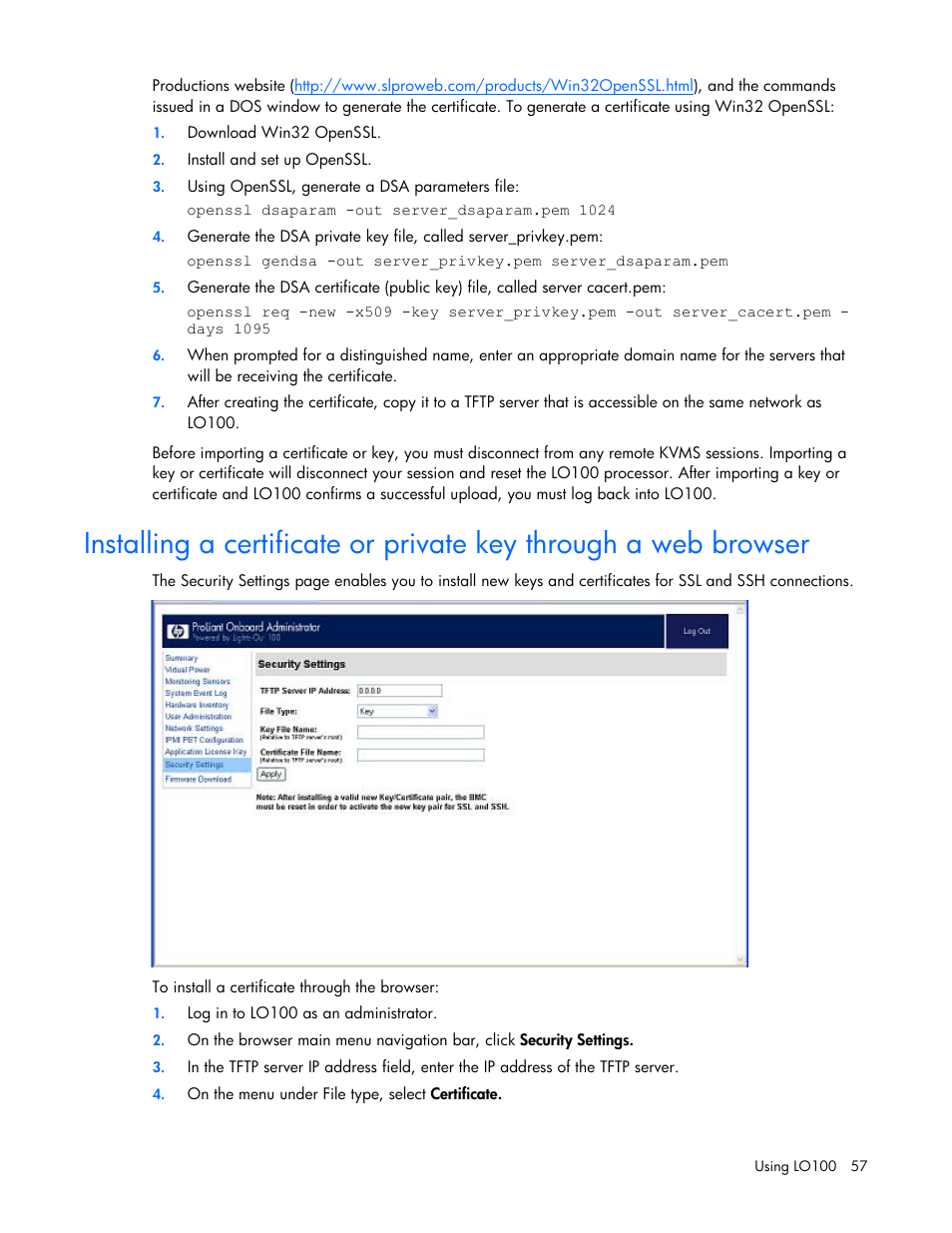 HP ProLiant DL180 Server User Manual | Page 57 / 69