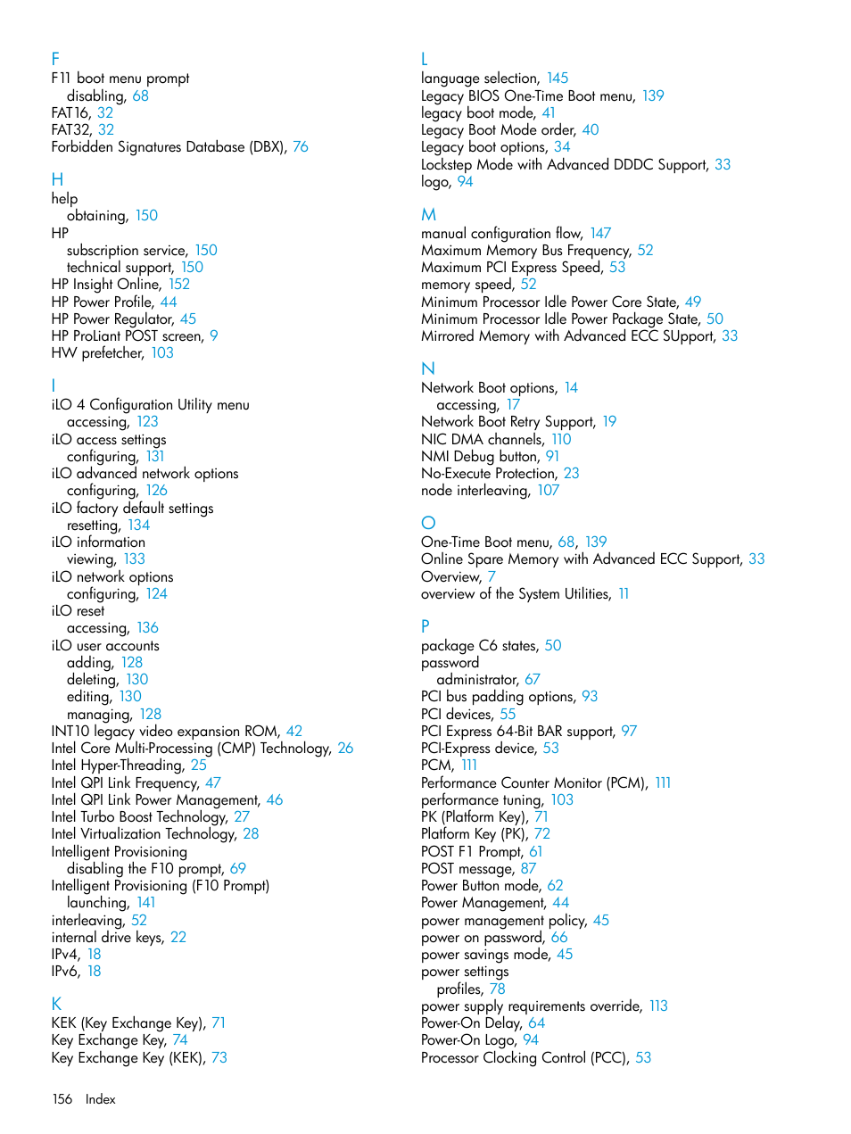 HP Unified Extensible Firmware Interface User Manual | Page 156 / 158