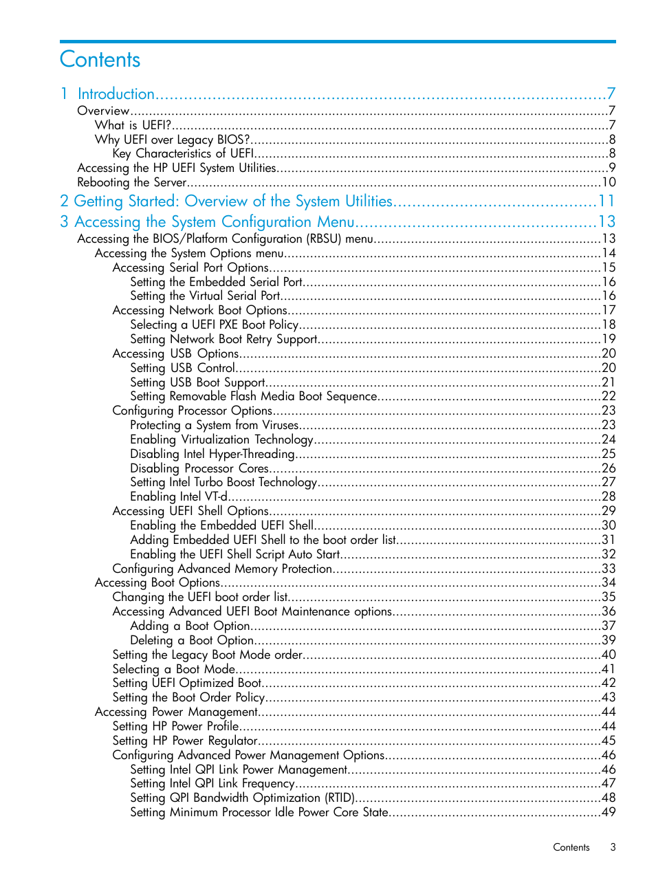 HP Unified Extensible Firmware Interface User Manual | Page 3 / 158