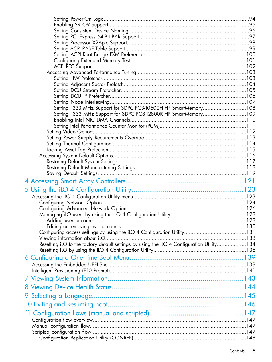 6 configuring a one-time boot menu | HP Unified Extensible Firmware Interface User Manual | Page 5 / 158