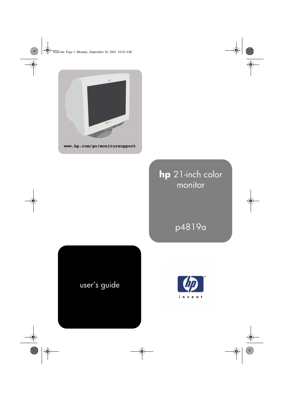 HP p1130 21 inch CRT Monitor User Manual | 43 pages