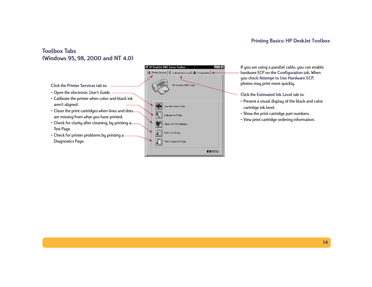 HP Deskjet 990cxi Printer User Manual | Page 14 / 102