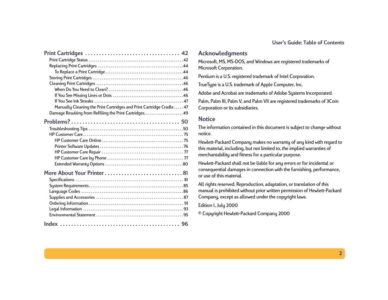 HP Deskjet 990cxi Printer User Manual | Page 2 / 102