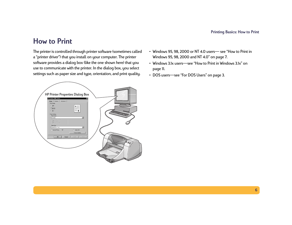 How to print | HP Deskjet 990cxi Printer User Manual | Page 6 / 102