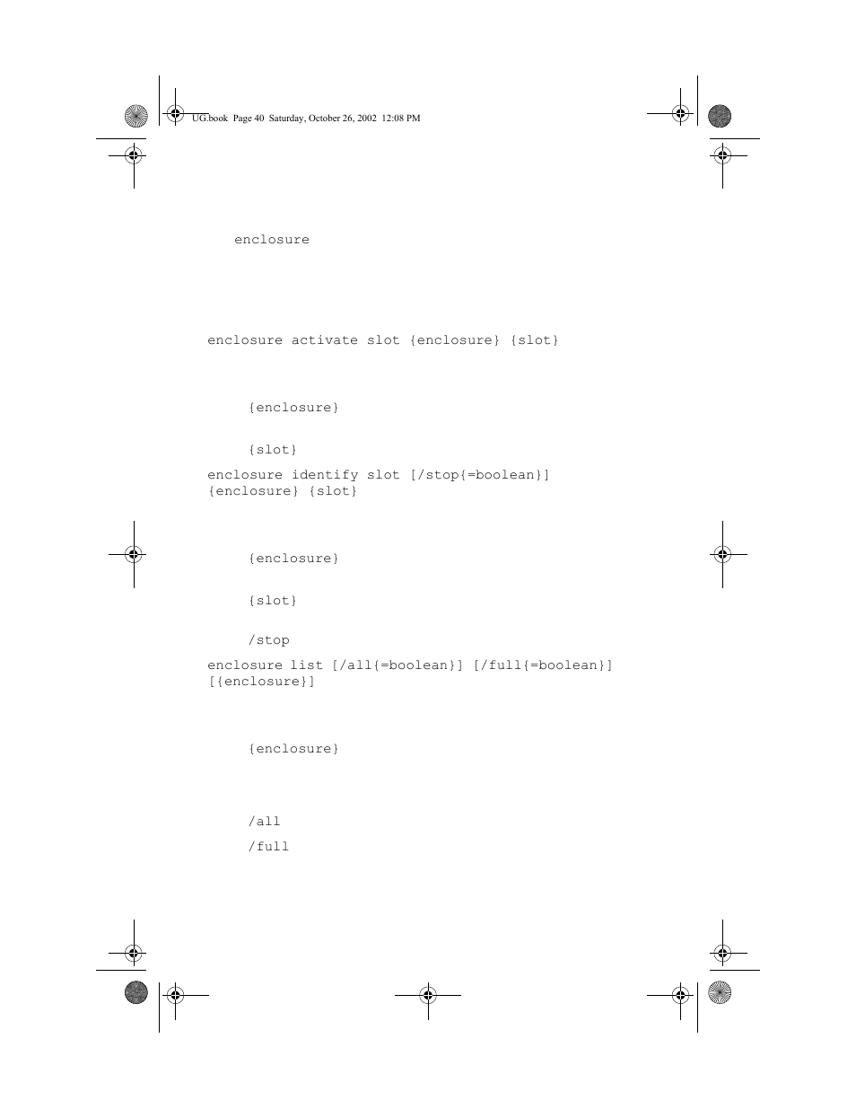 Enclosure commands, Enclosure commands 4-40 | HP Workstation xw8000 User Manual | Page 106 / 128