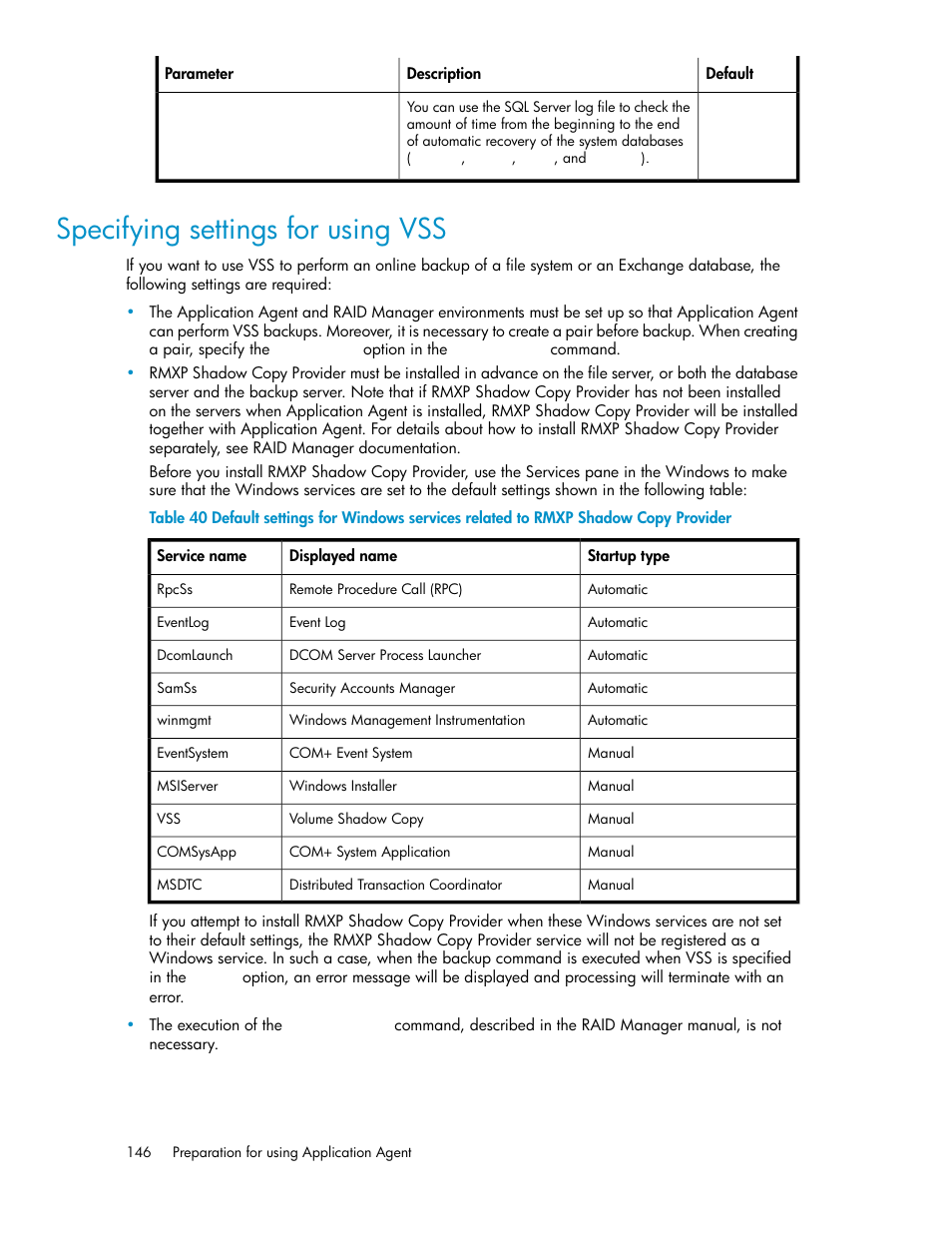 Specifying settings for using vss, Specifying set- tings for using vss | HP XP Array Manager Software User Manual | Page 146 / 564