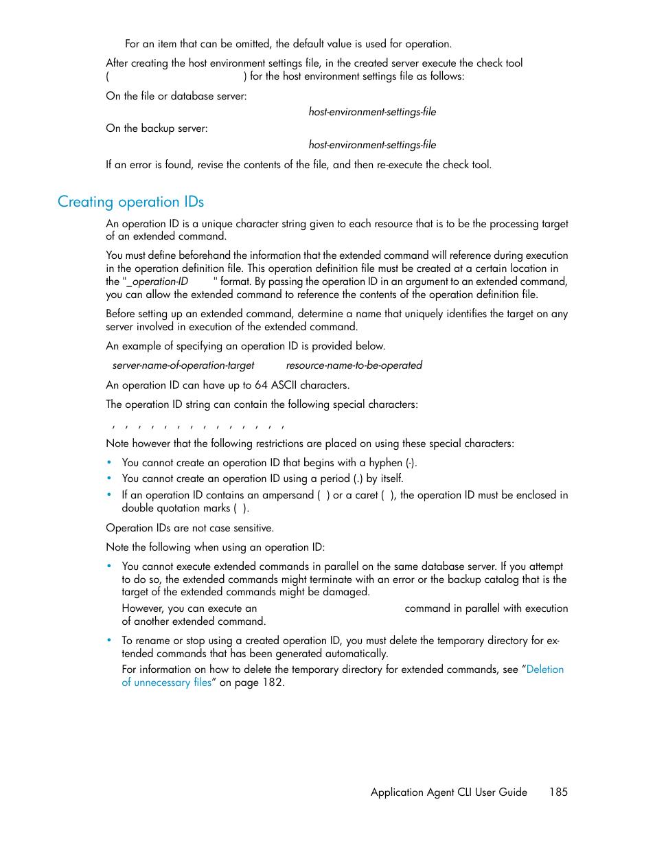 Creating operation ids | HP XP Array Manager Software User Manual | Page 185 / 564