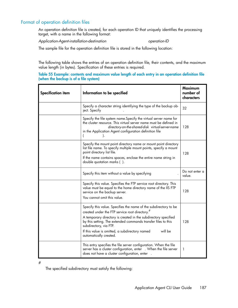 Format of operation definition files | HP XP Array Manager Software User Manual | Page 187 / 564