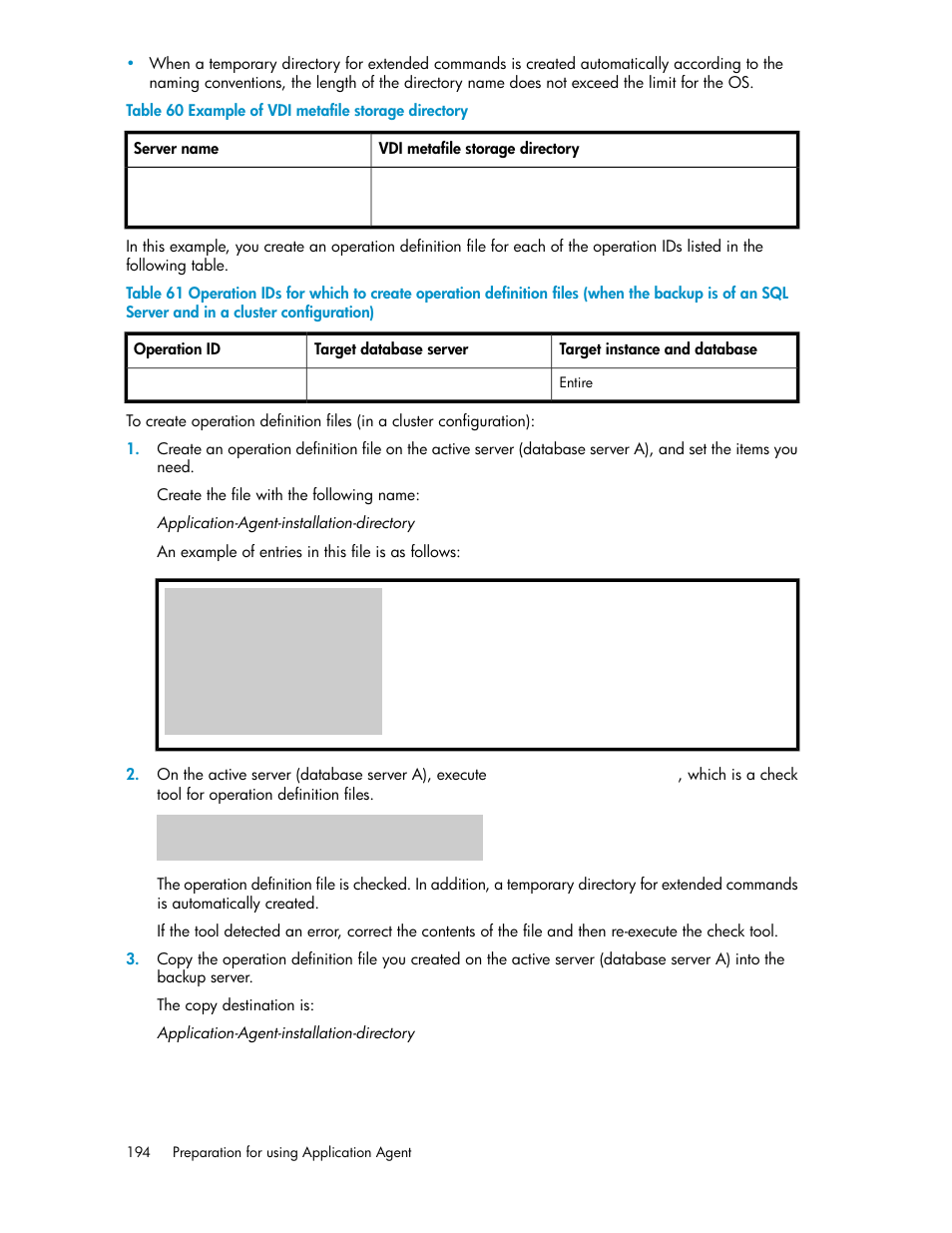 Example of vdi metafile storage directory | HP XP Array Manager Software User Manual | Page 194 / 564