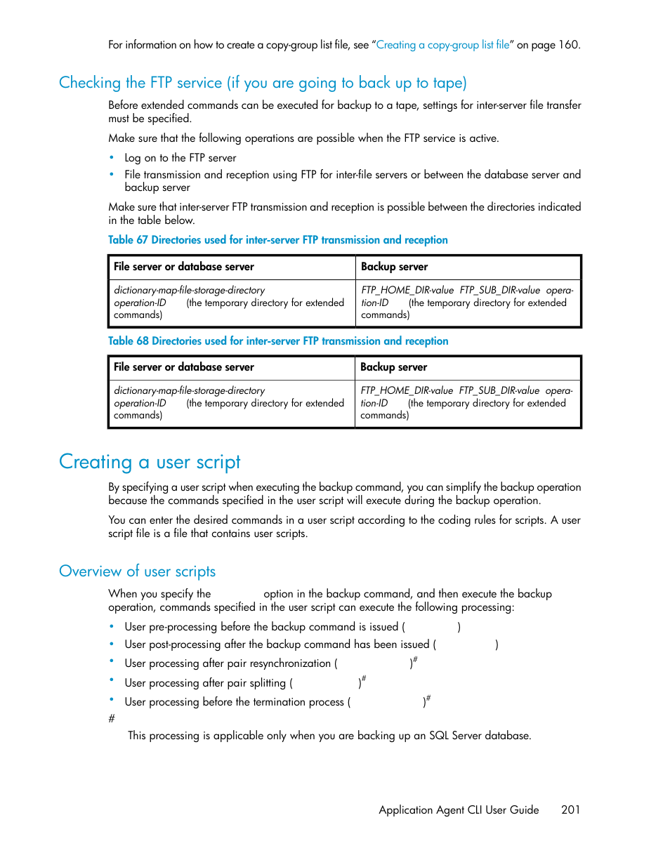 Creating a user script, Overview of user scripts | HP XP Array Manager Software User Manual | Page 201 / 564