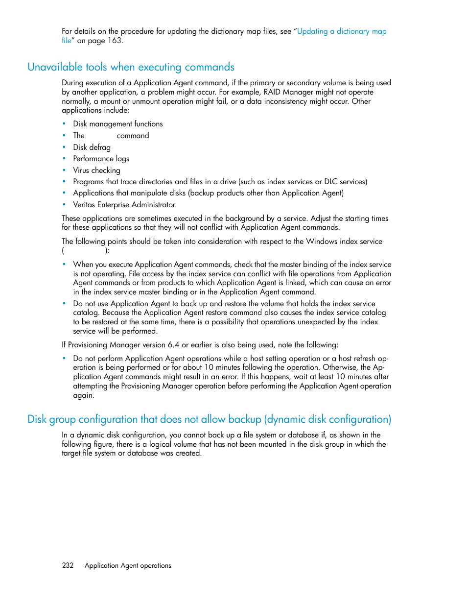 Unavailable tools when executing commands | HP XP Array Manager Software User Manual | Page 232 / 564