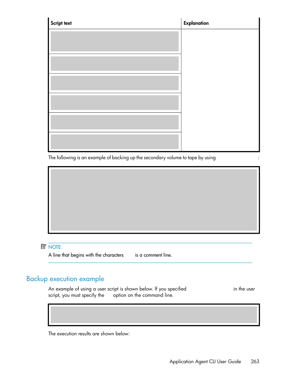 Backup execution example | HP XP Array Manager Software User Manual | Page 263 / 564