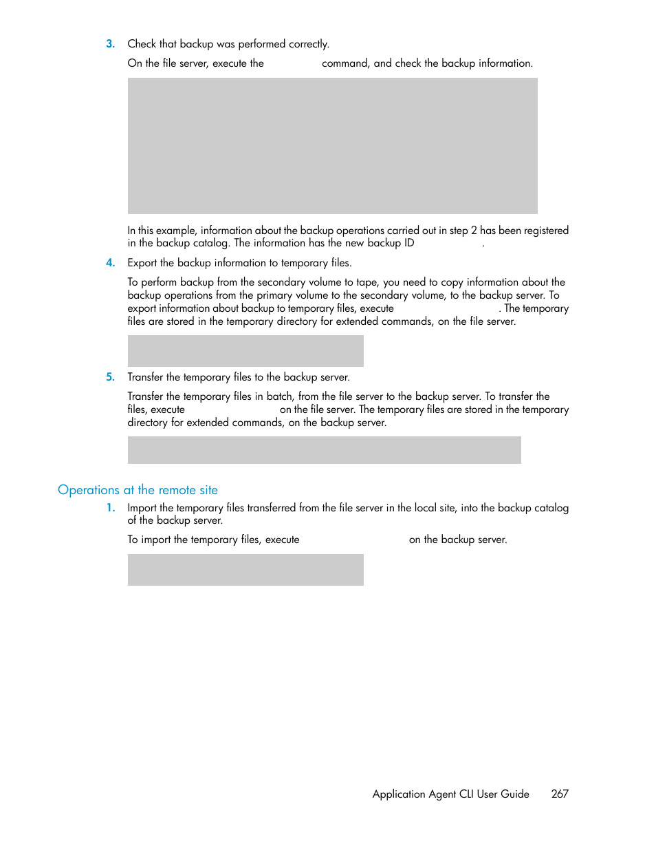 Operations at the remote site | HP XP Array Manager Software User Manual | Page 267 / 564