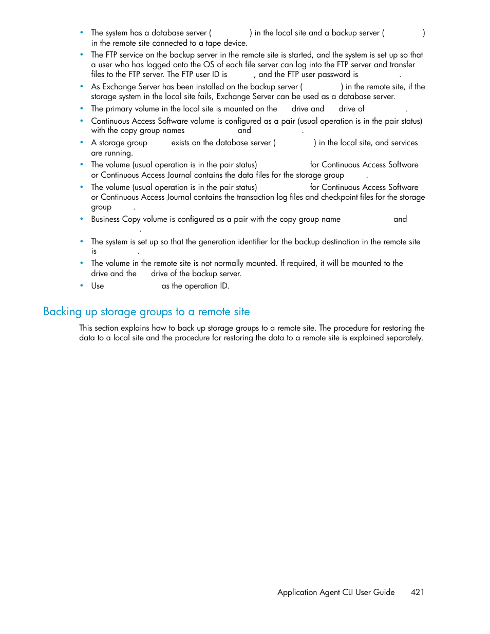 Backing up storage groups to a remote site | HP XP Array Manager Software User Manual | Page 421 / 564