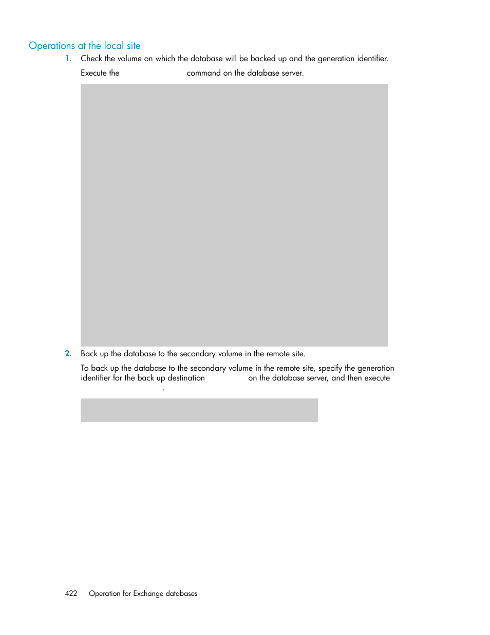 Operations at the local site | HP XP Array Manager Software User Manual | Page 422 / 564