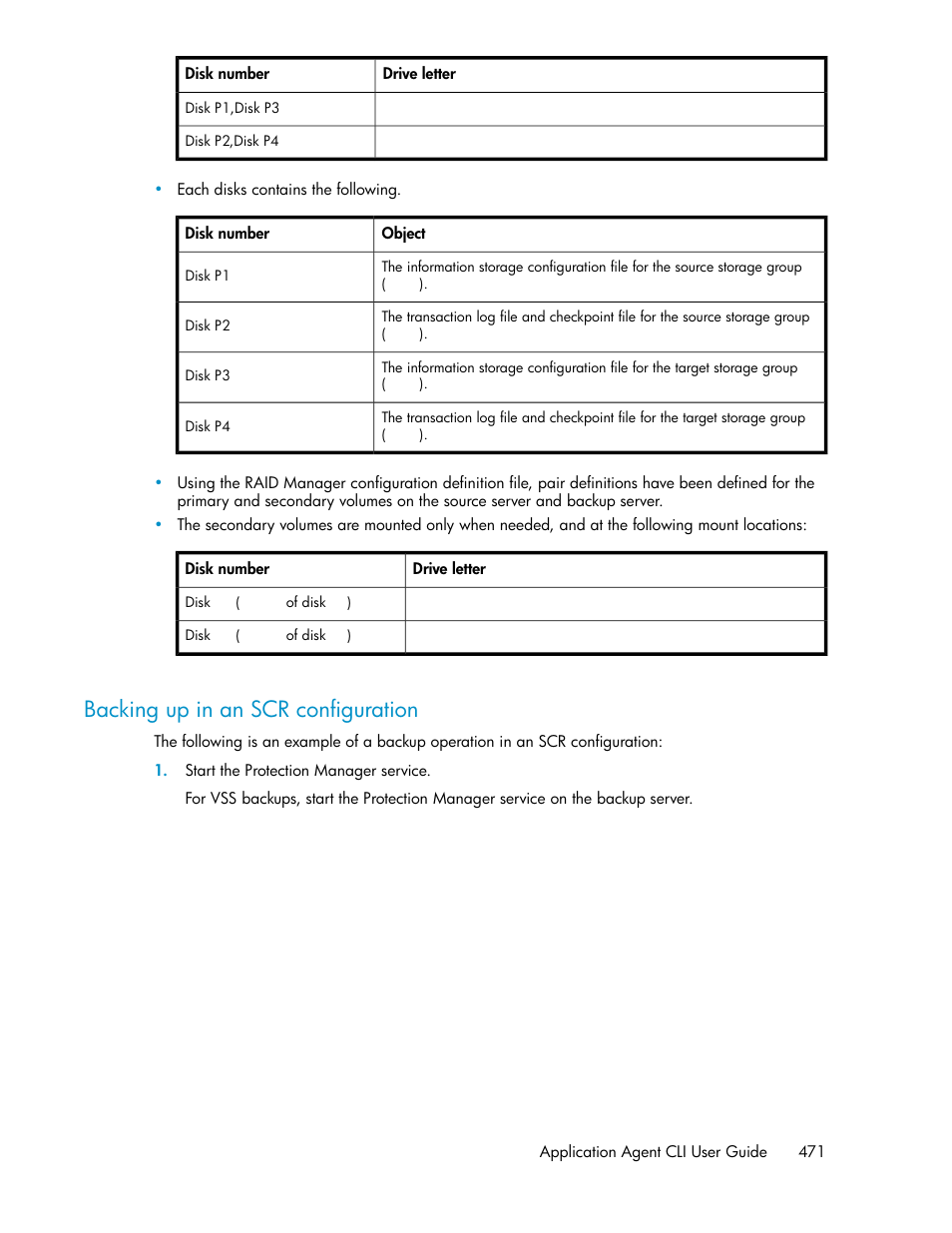 Backing up in an scr configuration | HP XP Array Manager Software User Manual | Page 471 / 564