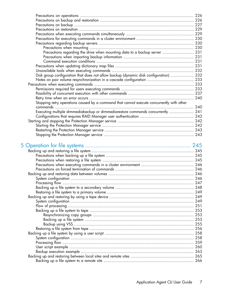 5 operation for file systems | HP XP Array Manager Software User Manual | Page 7 / 564