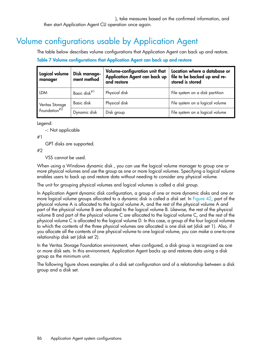 Volume configurations usable by application agent | HP XP Array Manager Software User Manual | Page 86 / 564