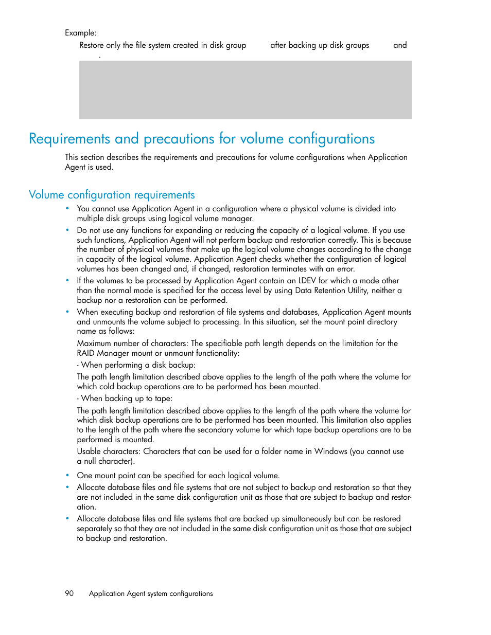 Volume configuration requirements | HP XP Array Manager Software User Manual | Page 90 / 564