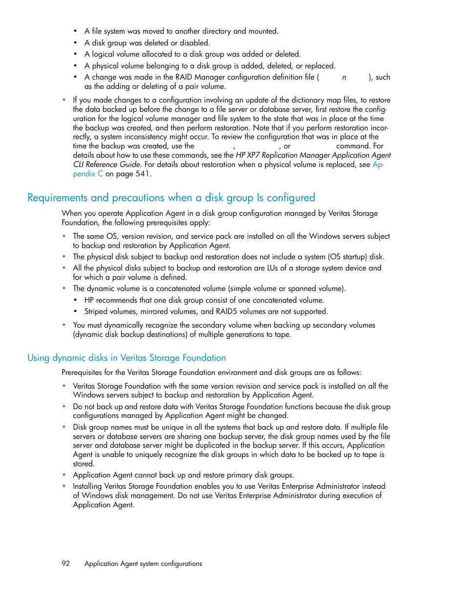 Using dynamic disks in veritas storage foundation | HP XP Array Manager Software User Manual | Page 92 / 564