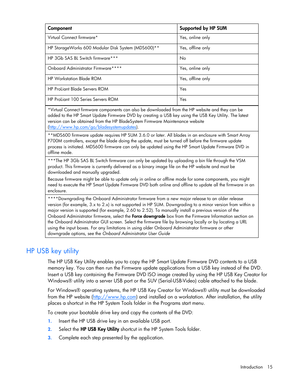 Hp usb key utility | HP ProLiant Support Pack User Manual | Page 15 / 109