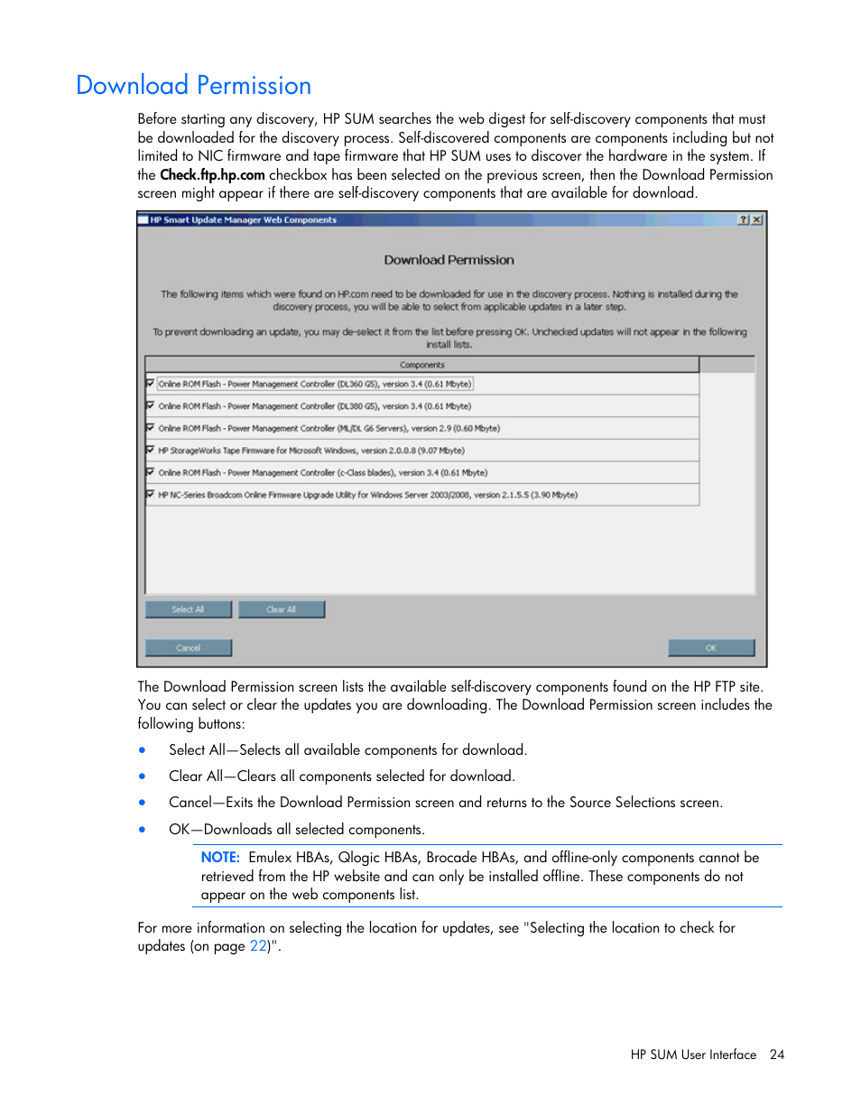 Download permission | HP ProLiant Support Pack User Manual | Page 24 / 109