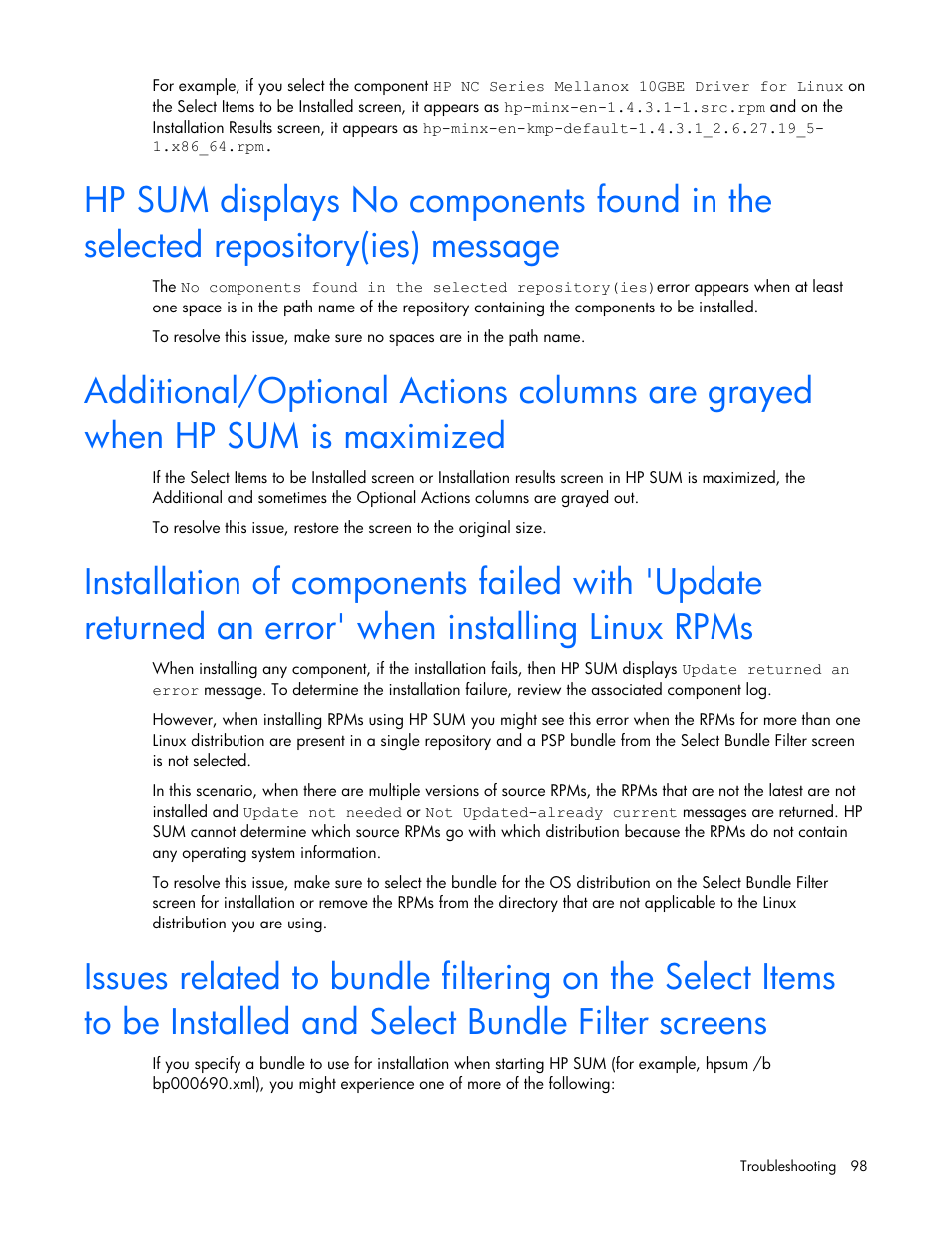 HP ProLiant Support Pack User Manual | Page 98 / 109