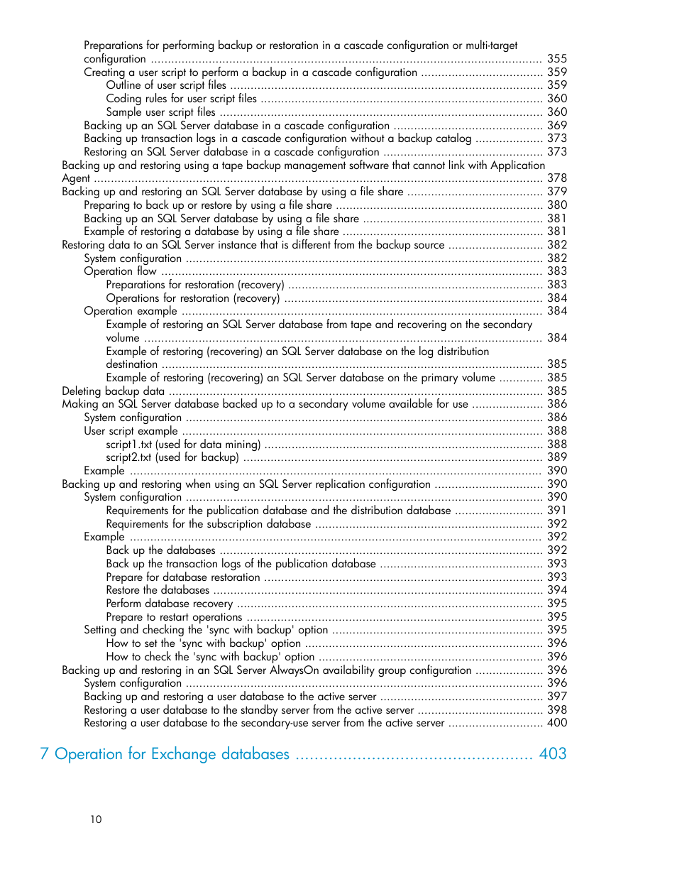 7 operation for exchange databases | HP XP Command View Advanced Edition Software User Manual | Page 10 / 580