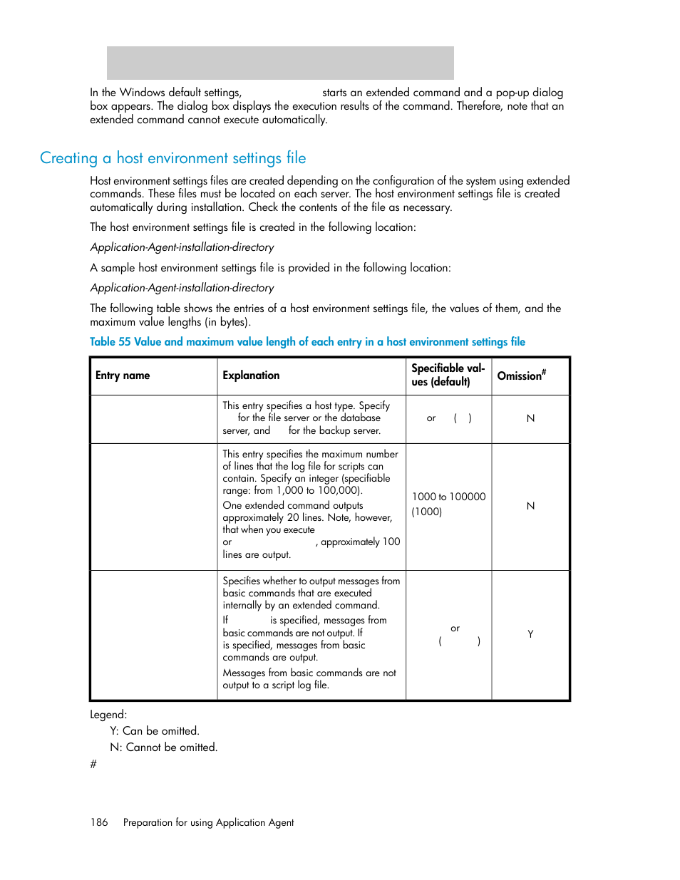 Creating a host environment settings file, Creating a host envir- onment settings file | HP XP Command View Advanced Edition Software User Manual | Page 186 / 580