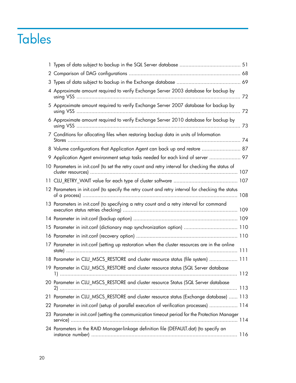 Tables | HP XP Command View Advanced Edition Software User Manual | Page 20 / 580