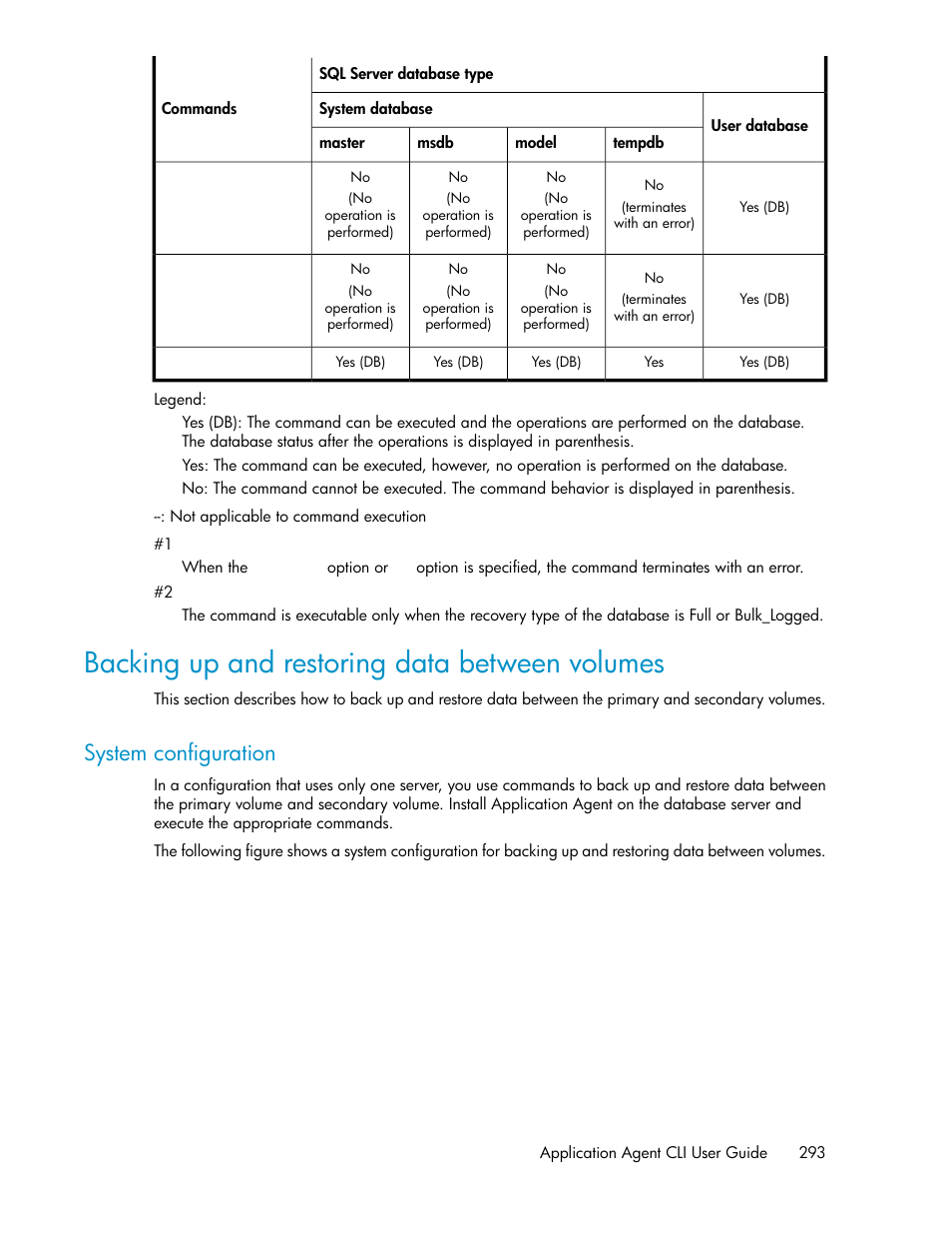 Backing up and restoring data between volumes, System configuration | HP XP Command View Advanced Edition Software User Manual | Page 293 / 580