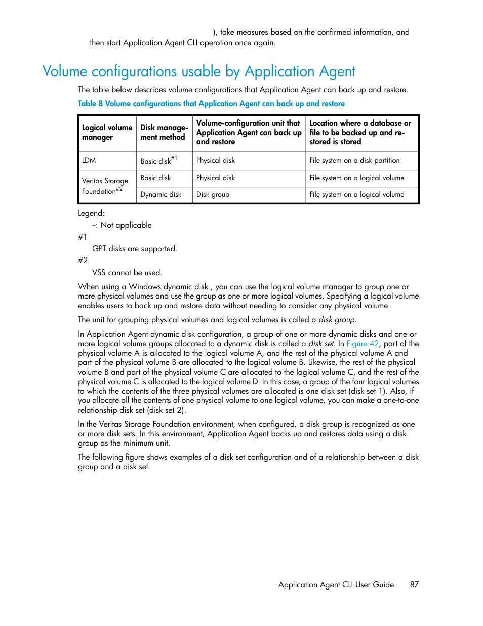 Volume configurations usable by application agent | HP XP Command View Advanced Edition Software User Manual | Page 87 / 580
