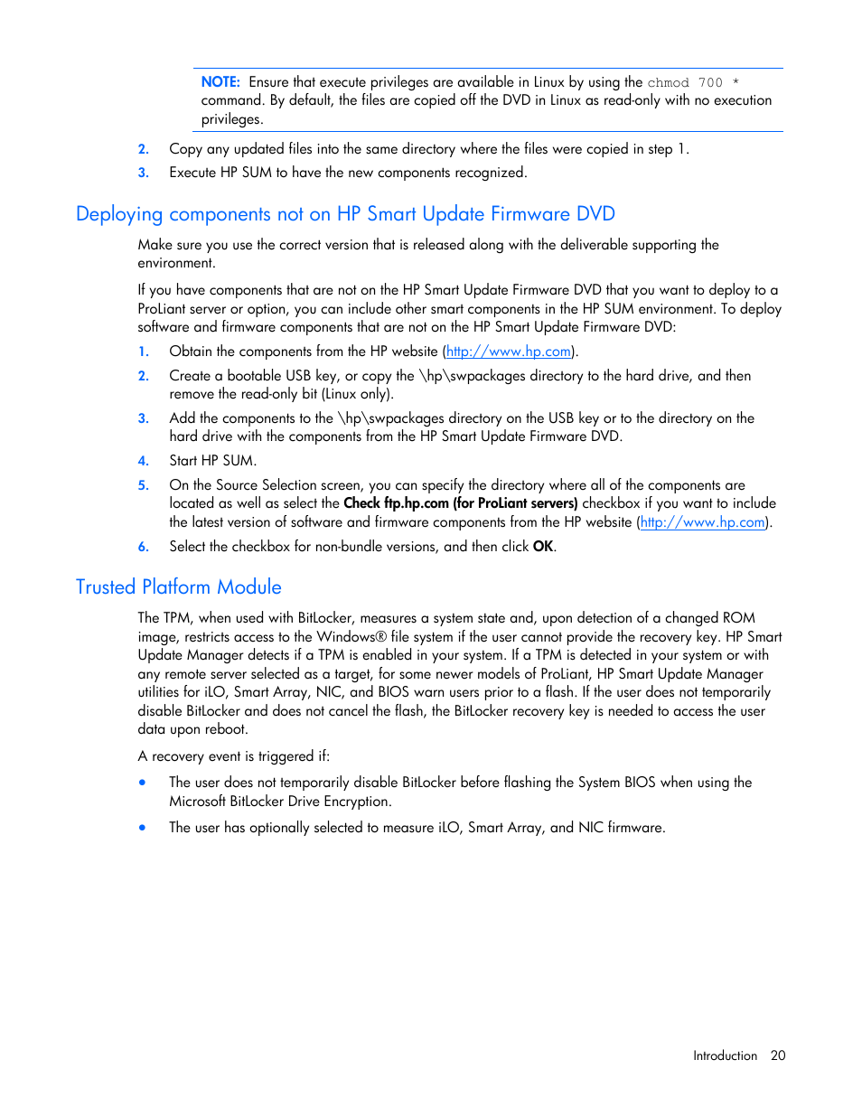 Trusted platform module | HP Integrity rx2660 Servers User Manual | Page 20 / 124