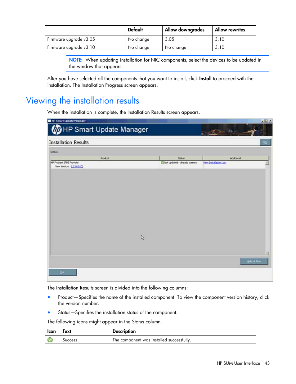 Viewing the installation results | HP Integrity rx2660 Servers User Manual | Page 43 / 124