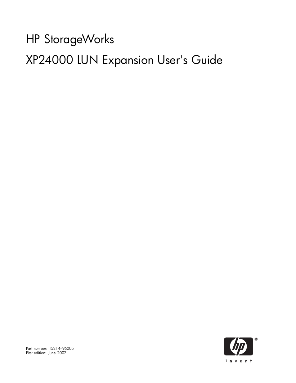 HP XP20000XP24000 Disk Array User Manual | 36 pages