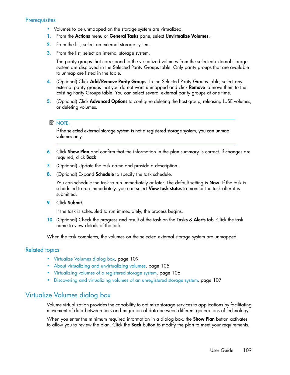 Virtualize volumes dialog box | HP XP Array Manager Software User Manual | Page 109 / 282