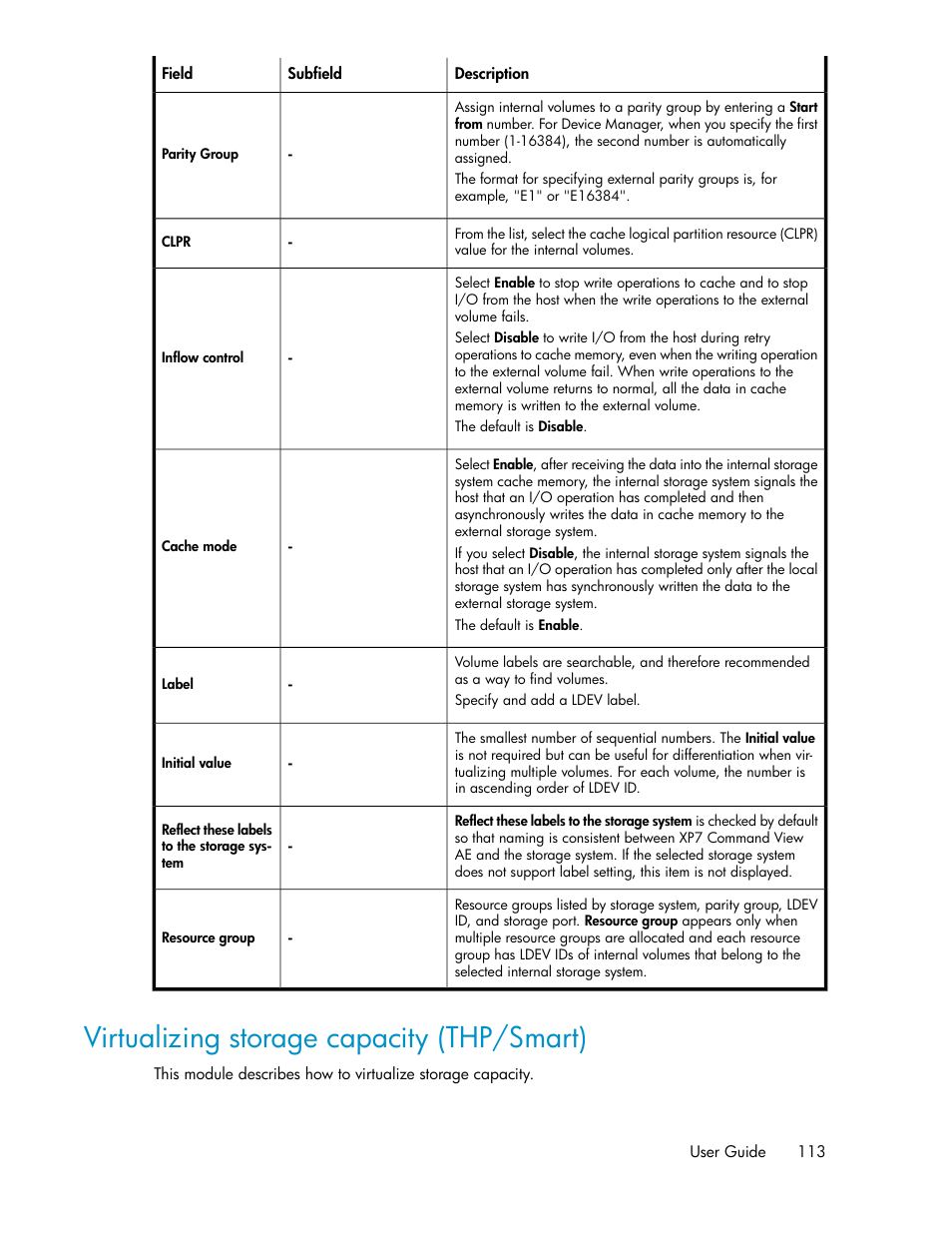 Virtualizing storage capacity (thp/smart) | HP XP Array Manager Software User Manual | Page 113 / 282