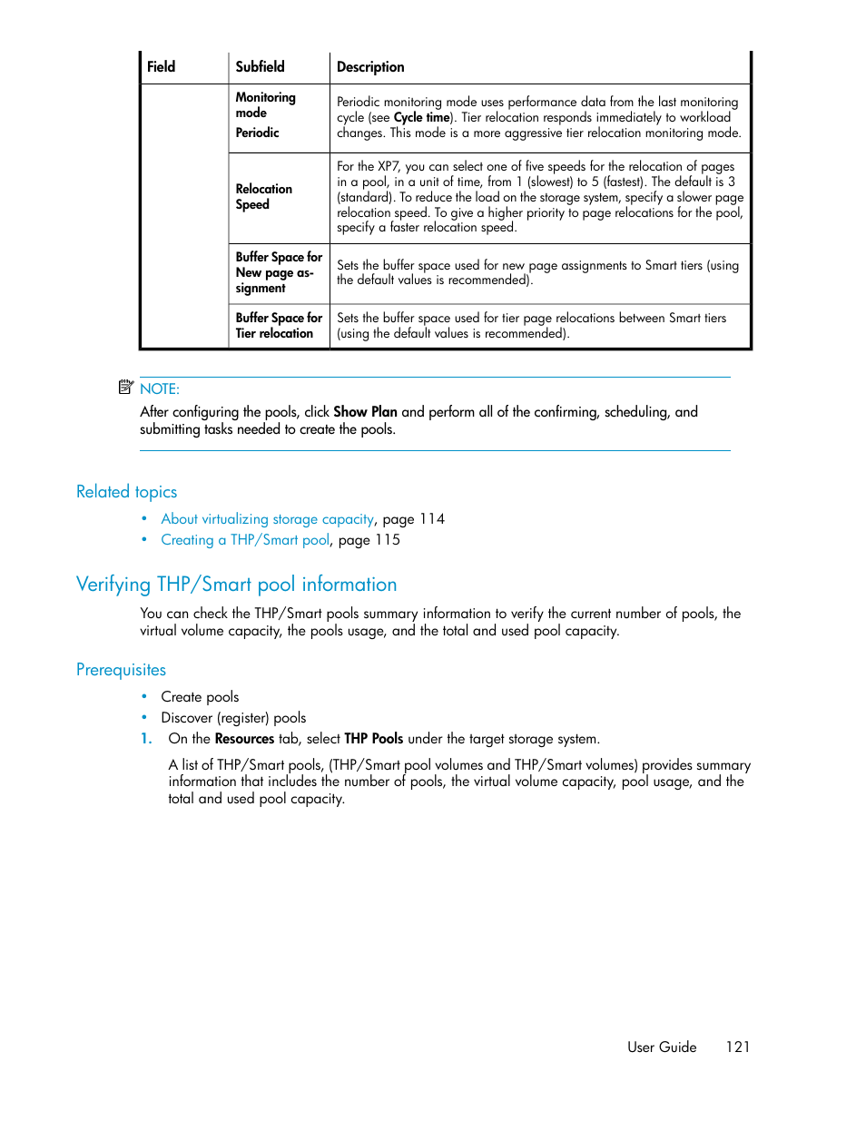 Verifying thp/smart pool information | HP XP Array Manager Software User Manual | Page 121 / 282