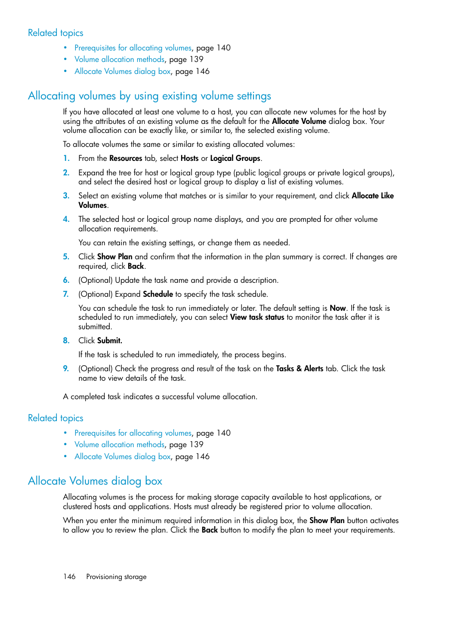 Allocate volumes dialog box, 146 allocate volumes dialog box | HP XP Array Manager Software User Manual | Page 146 / 282