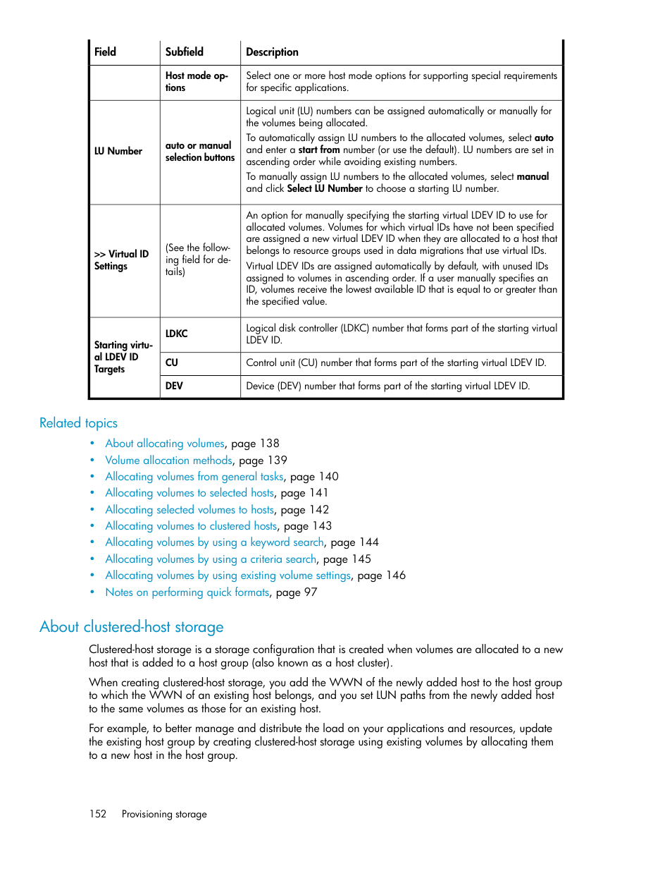 About clustered-host storage | HP XP Array Manager Software User Manual | Page 152 / 282