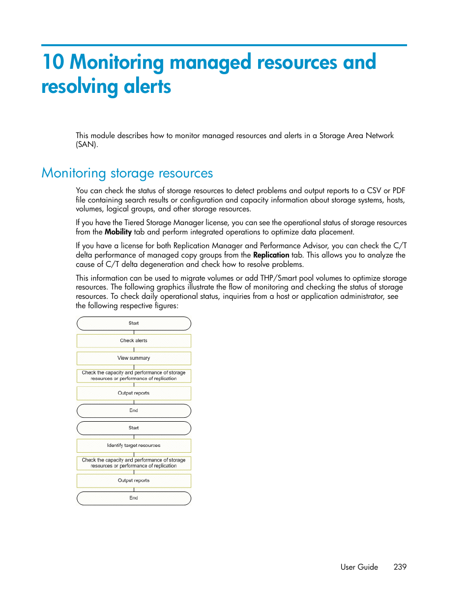 Monitoring storage resources | HP XP Array Manager Software User Manual | Page 239 / 282