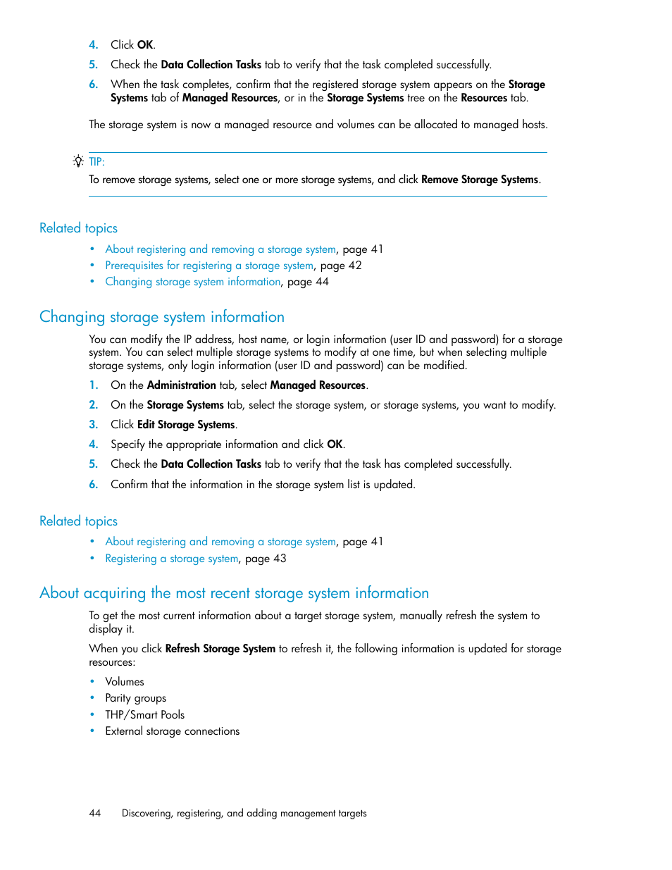 Changing storage system information | HP XP Array Manager Software User Manual | Page 44 / 282