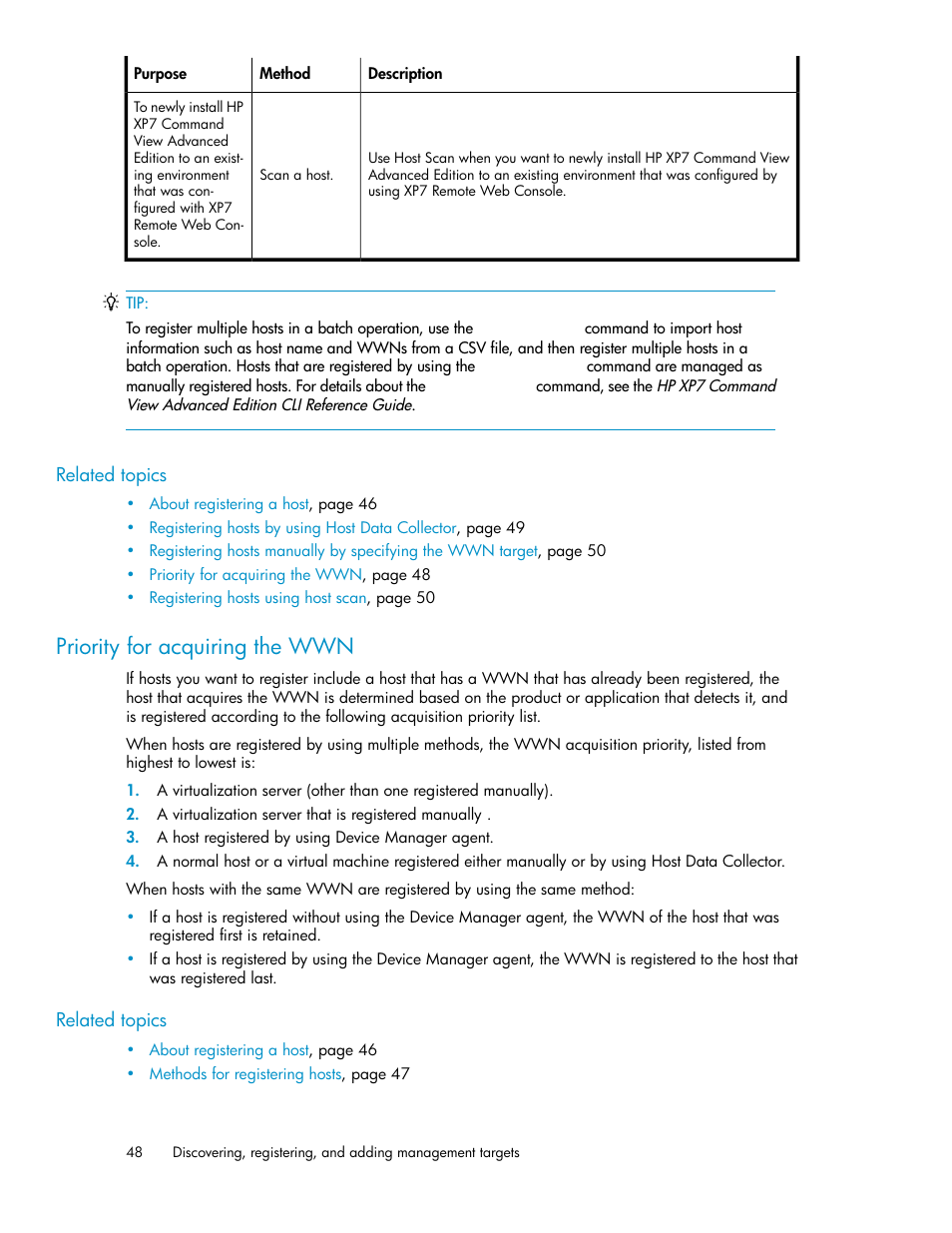 Priority for acquiring the wwn | HP XP Array Manager Software User Manual | Page 48 / 282