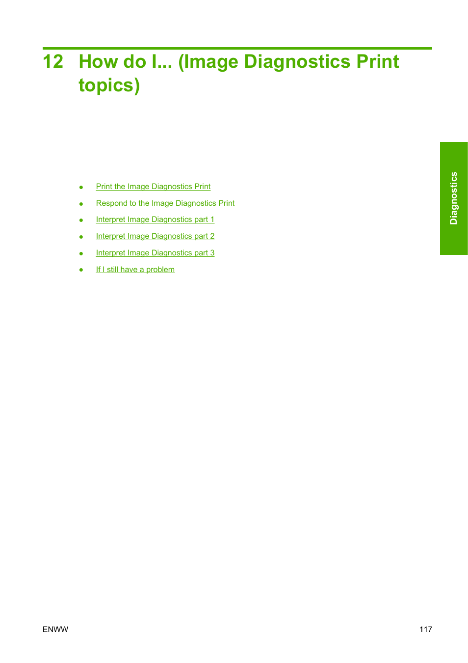How do i... (image diagnostics print topics), 12 how do i... (image diagnostics print topics) | HP Designjet 4520 Printer series User Manual | Page 127 / 235